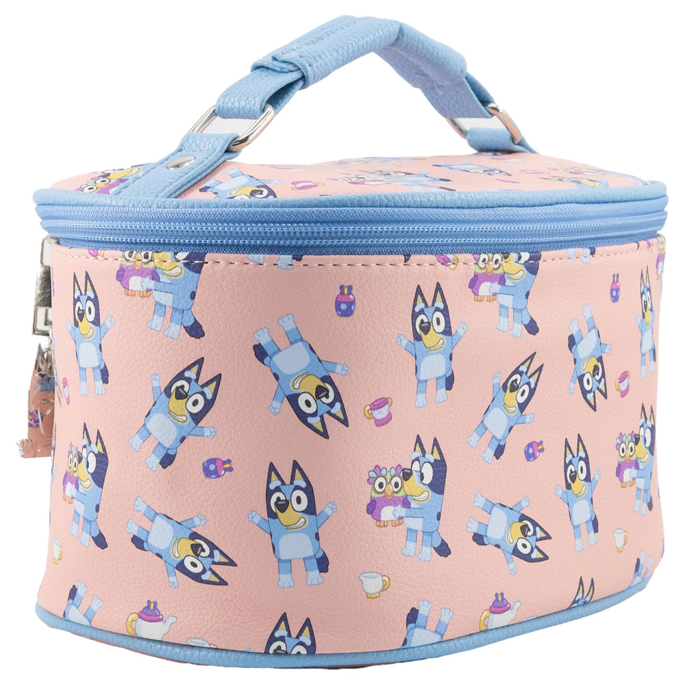 Fast Forward Bluey makeup bag front view with playful print for quick on-the-go organizing.