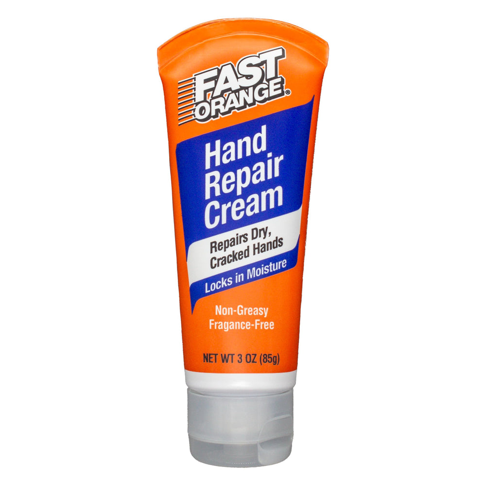 Fast Orange Hand Repair Cream 3oz tube close-up showing fast-absorbing formula.