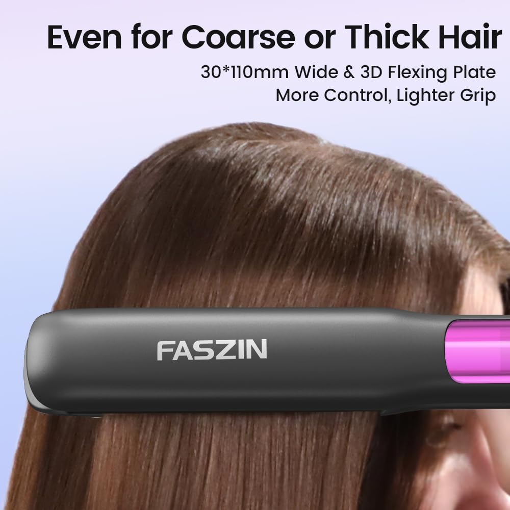 Faszin 3D floating plate adjusts to hair texture for even pressure