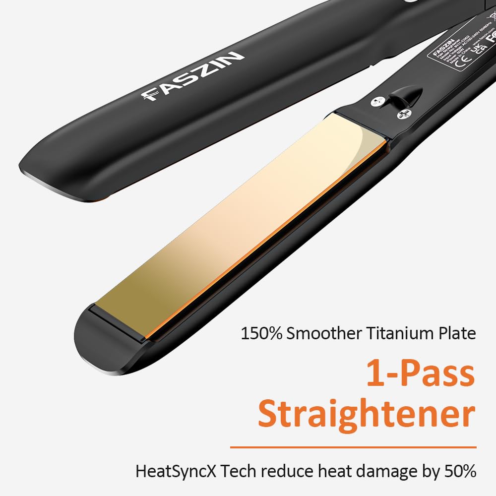 Faszin straightener LED display shows real-time temperature for precise styling.