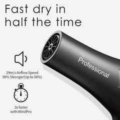 Faszin Ionic Salon Hair Dryer side view highlighting ergonomic grip for comfort.