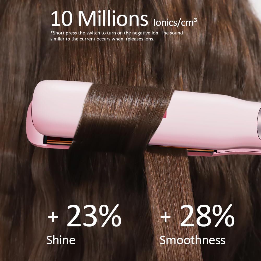 Faszin Pro Hair Straightener ion function reduces frizz for sleek results.