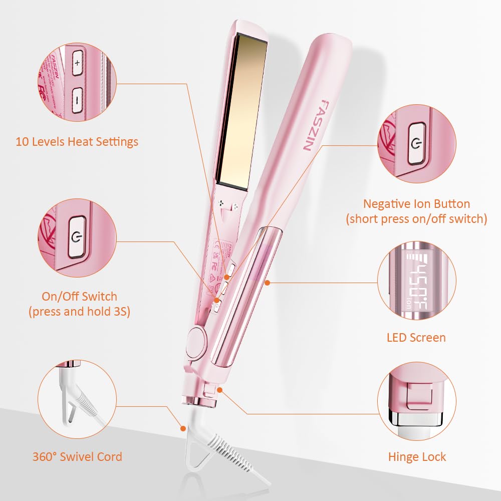 Faszin Pro Hair Straightener hinged lock for secure storage.