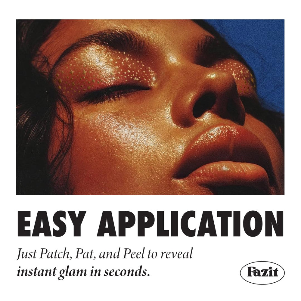 Fazit easy-apply patch being peeled from backing for quick glam
