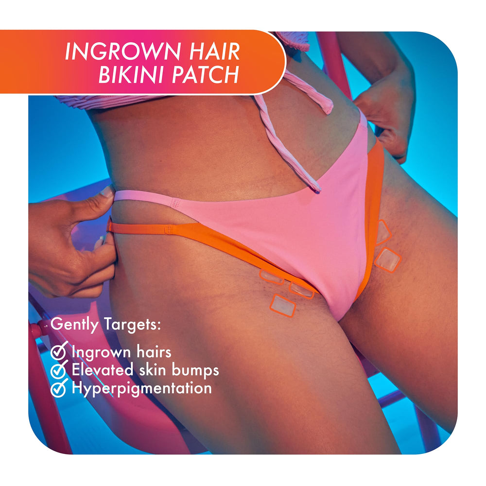 Fazit Ingrown Hair Pads patch on skin closeup demonstrates hydrocolloid action for irritation relief