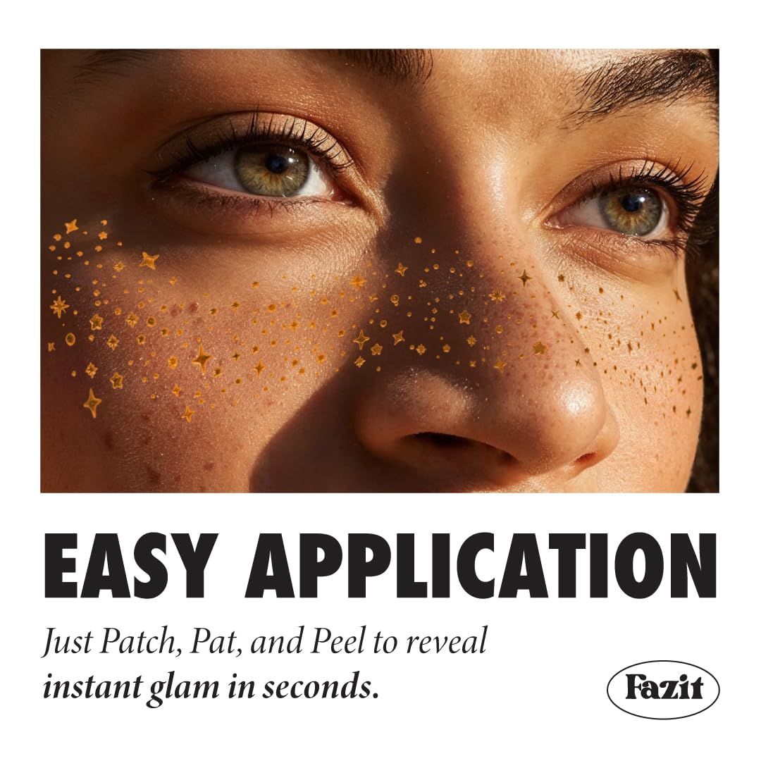 Fazit Makeup Patches face application demonstrates easy placement for radiant cheek and eye accents.