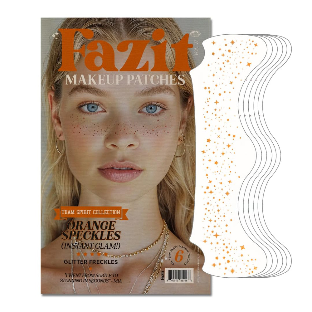 Fazit Makeup Patches orange speckles closeup for sparkling party accents.