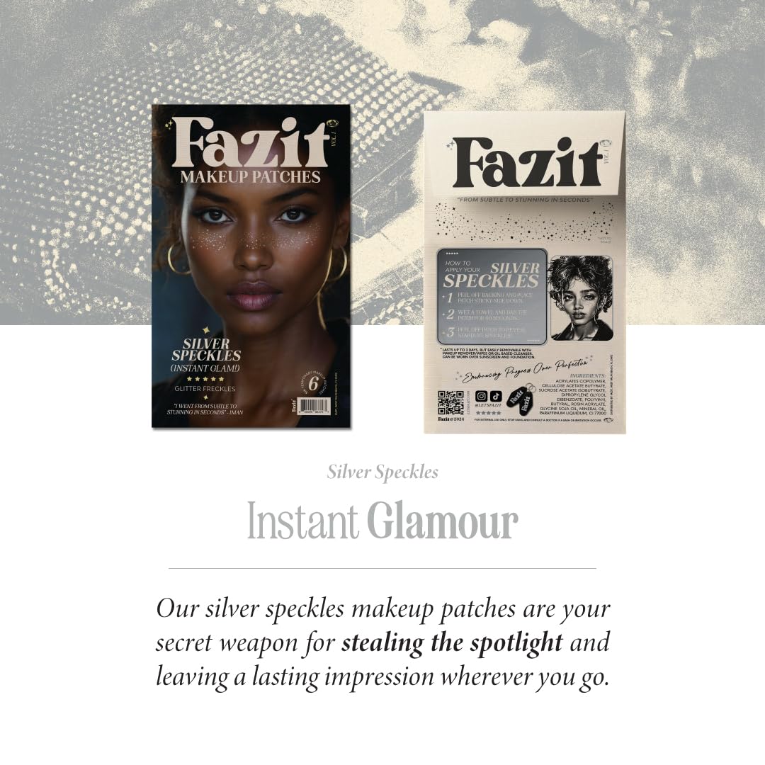 Fazit Makeup Patches at a party show off glittery specks for a playful look