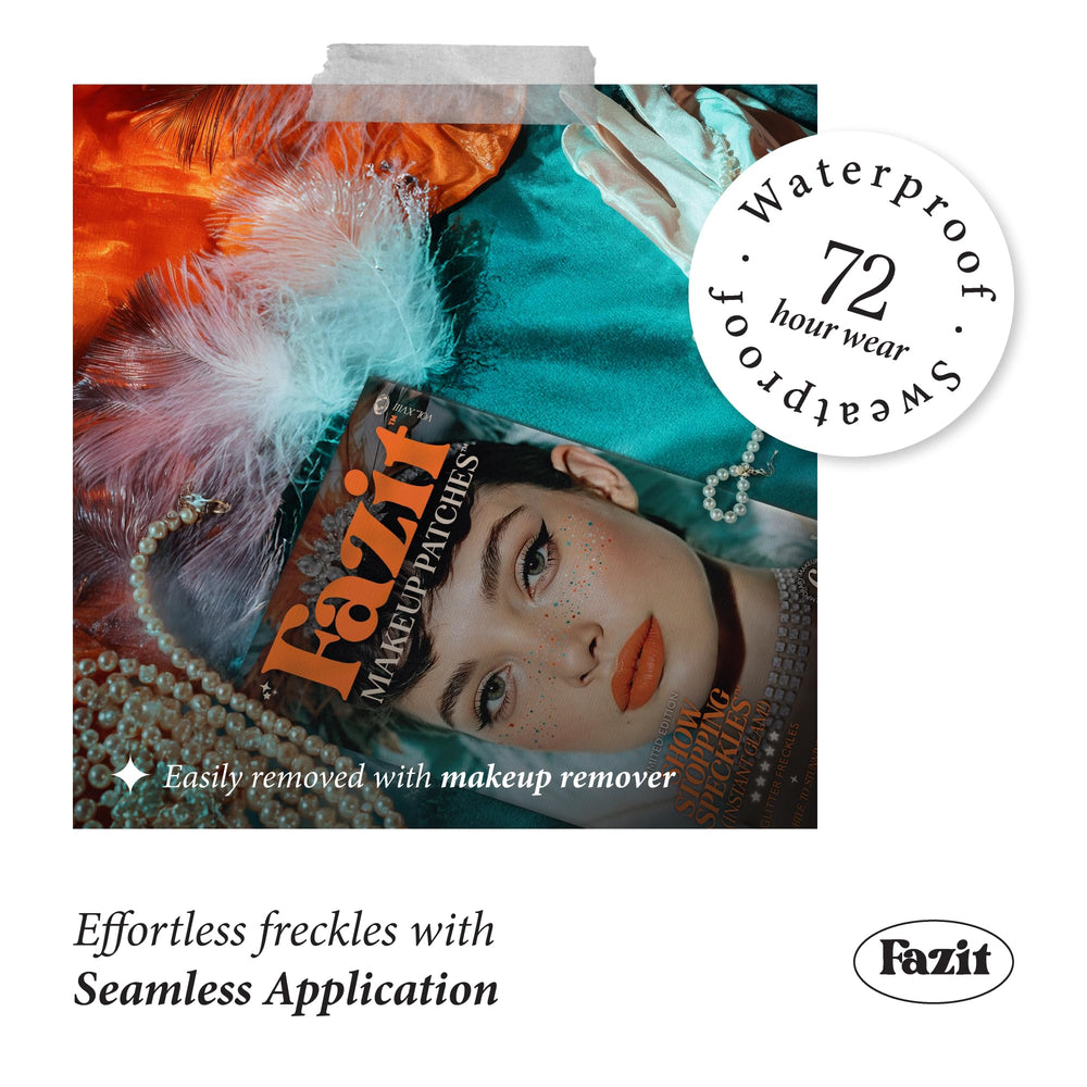 Fazit Waterproof Speckles patch stays put in rain or sweat.