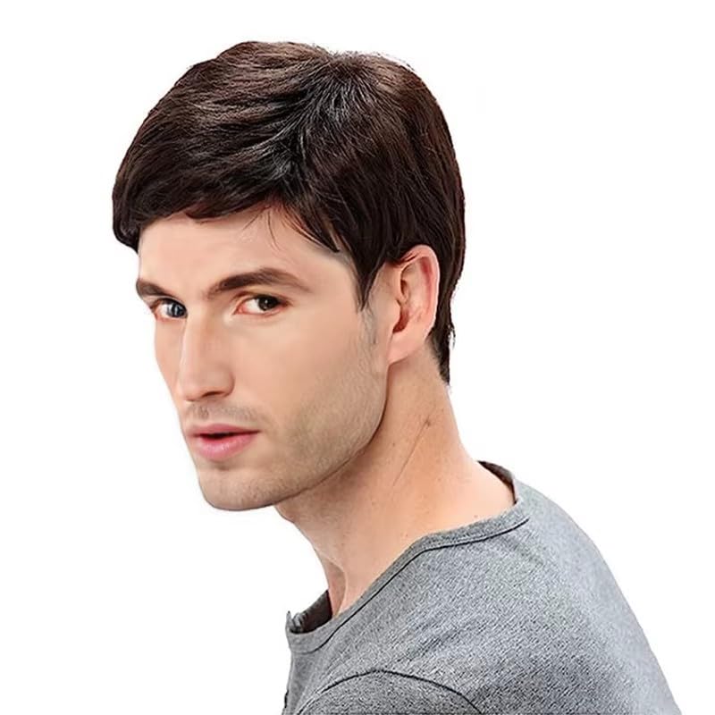 FCHW-wig short black wig back view shows natural silhouette for daily wear.