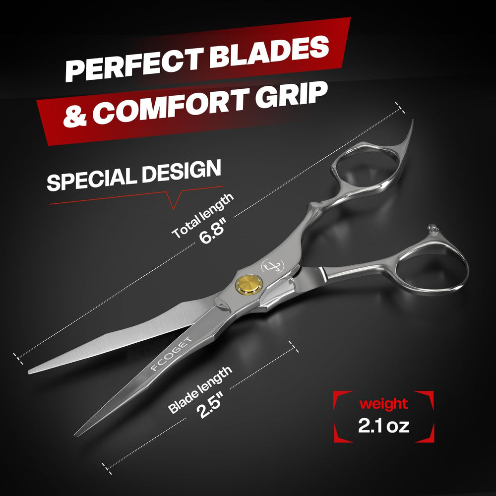 Fcoget thinning scissors 31-tooth blades close-up for seamless layer transitions