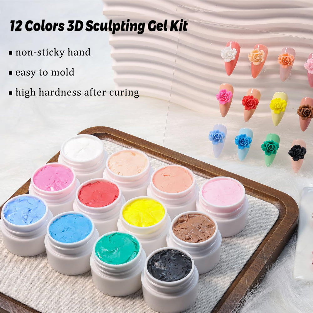 Fcozpjk pink 3D sculpture gel for vibrant floral and charm accents.