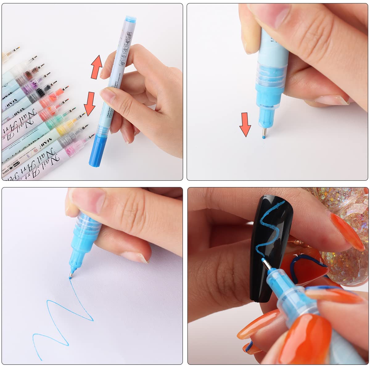 Fcozpjk flower painting and abstract lines with graffiti pens