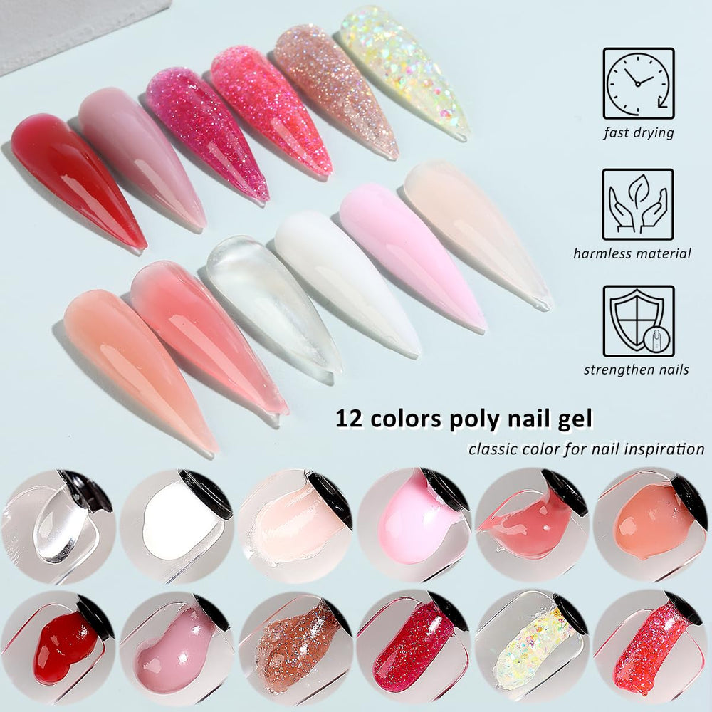 Fcozpjk twelve-color poly gel set for versatile designs