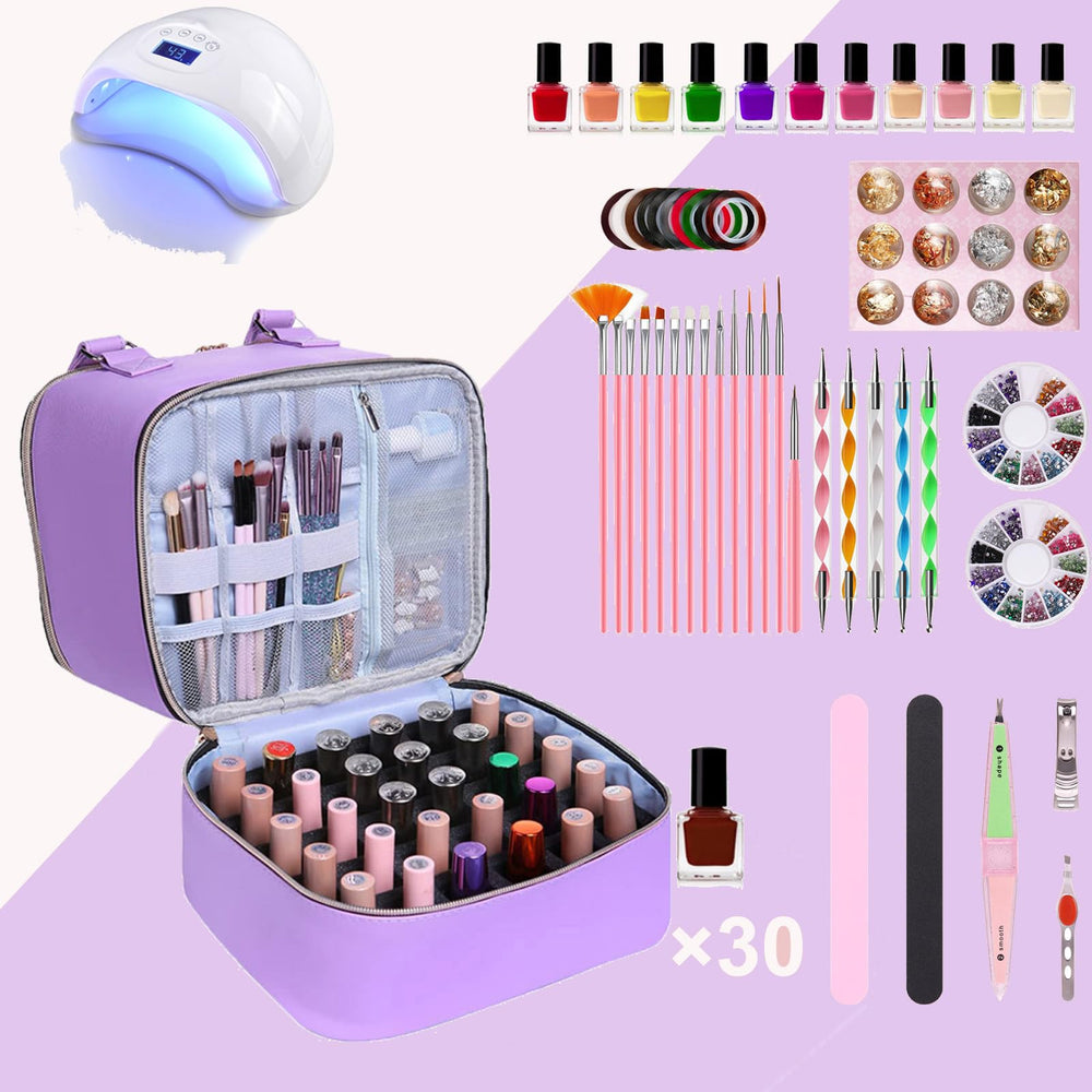 FCQQYWZ nail polish case travel setup shows compact interior layout.
