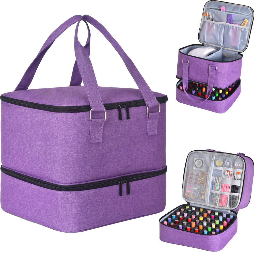 FCQQYWZ nail polish organizer case with compact dimensions aids tidy, quick-access storage.