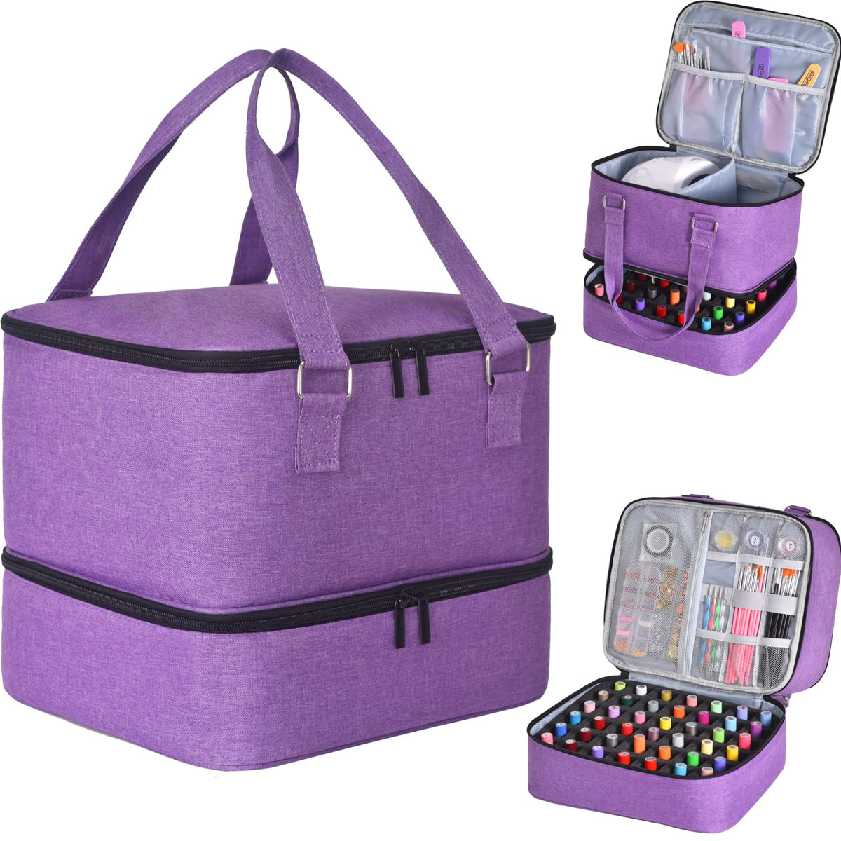 FCQQYWZ nail polish organizer case with compact dimensions aids tidy, quick-access storage.