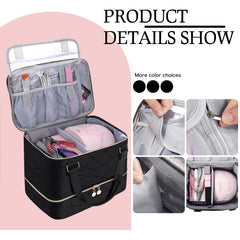 FCQQYWZ lower compartment stores 40+ bottles securely for organized storage.