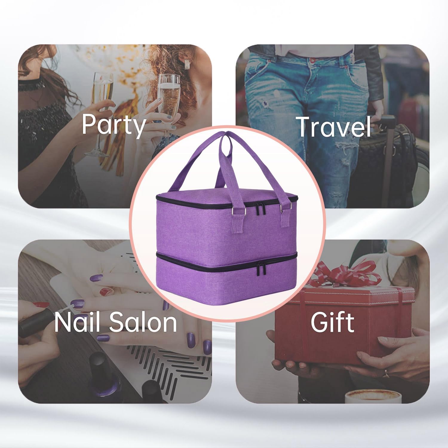 FCQQYWZ purple finish adds stylish flair while keeping cosmetics organized.