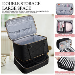 FCQQYWZ upper compartment fits nail lamp and small tools for quick setup.