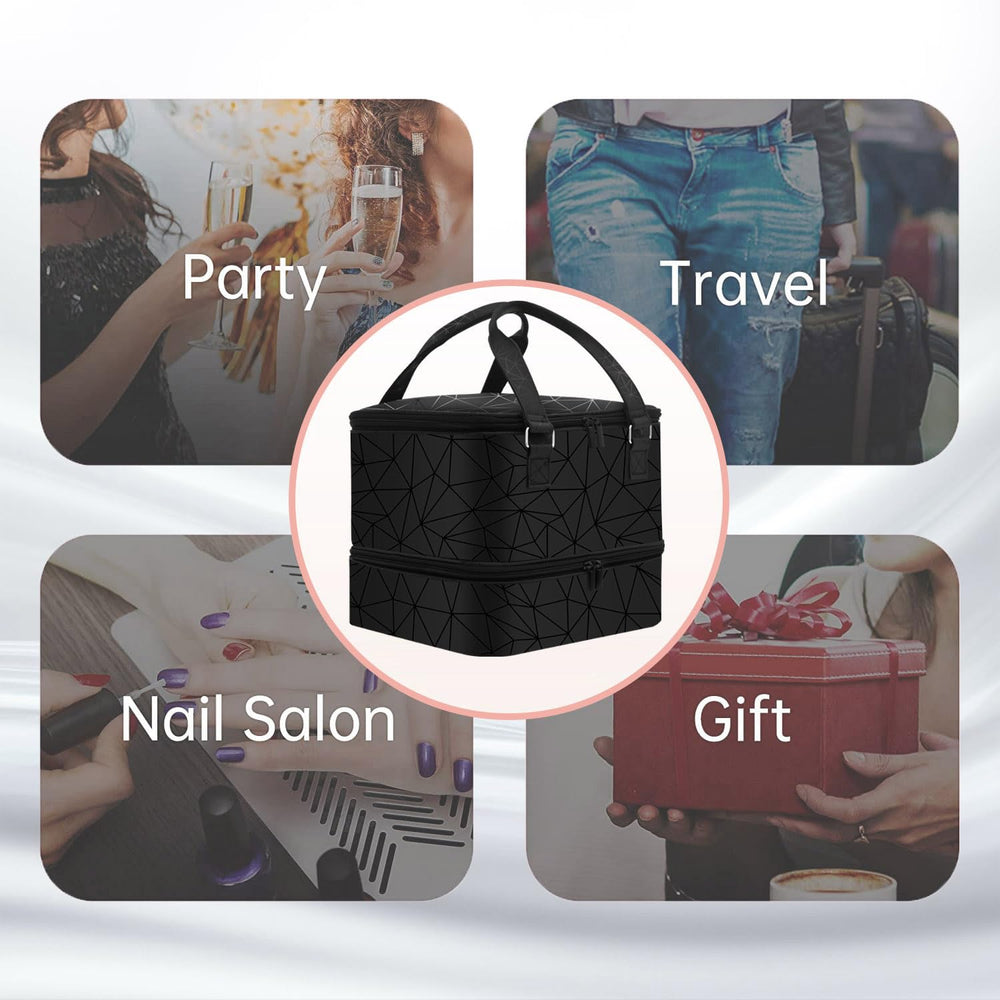 FCQQYWZ nail polish organizer dual handles enable easy transport.