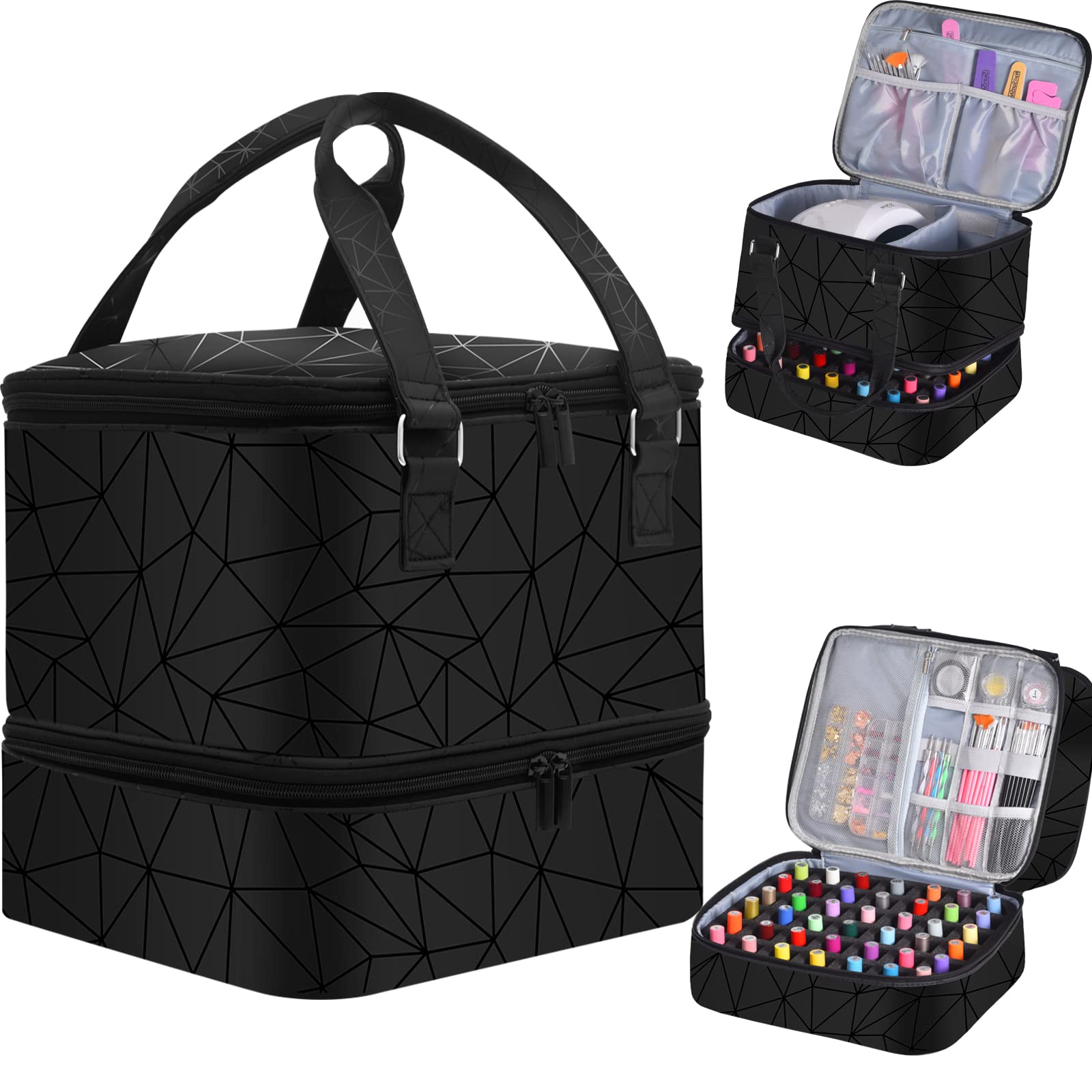 FCQQYWZ nail polish organizer exterior view highlighting travel-friendly durability.