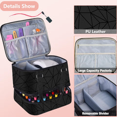 FCQQYWZ nail polish organizer upper layer with lamp pocket for quick setup.
