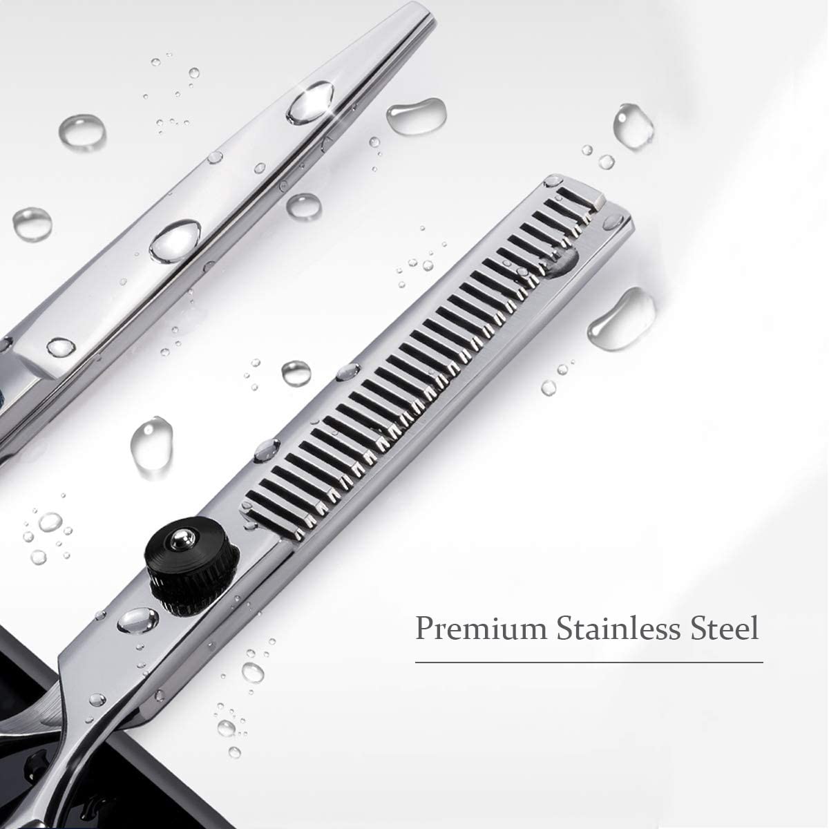 Fcysy thinning shears 6in safety top blade design minimizes nicks