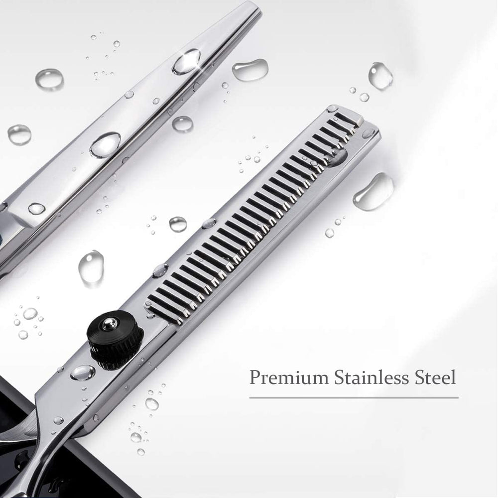 Fcysy thinning shears 6in safety top blade design minimizes nicks