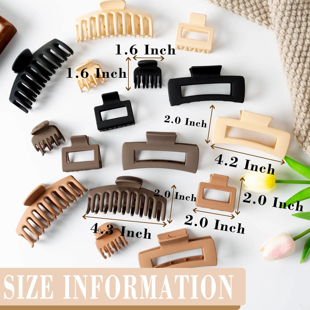 FDBJulyy hair clip beige matte worn on hair with casual style.