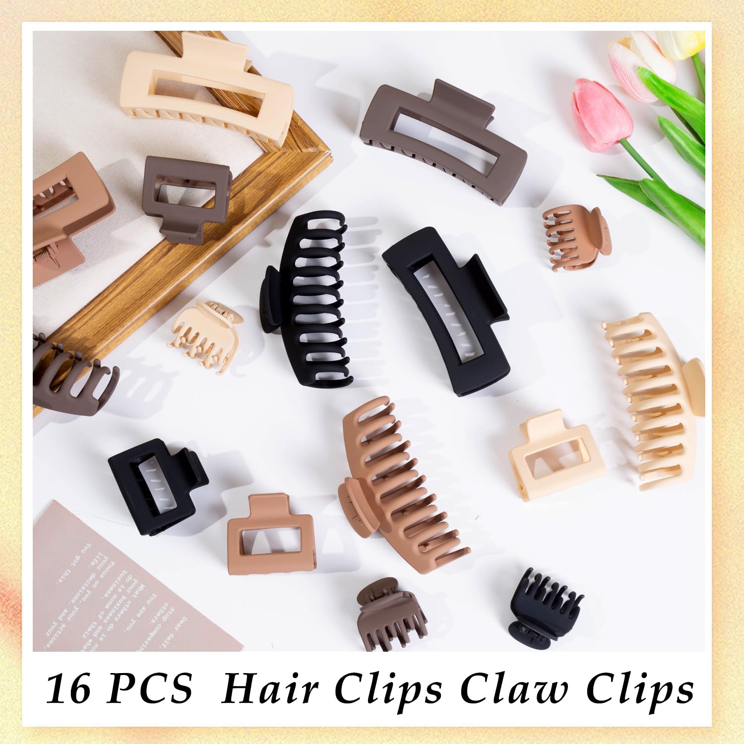 FDBJulyy hair clip black matte on thick hair for strong grip.