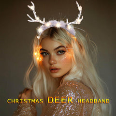 Fdesigner led glowing reindeer headpiece shows three modes for customizable party ambiance.