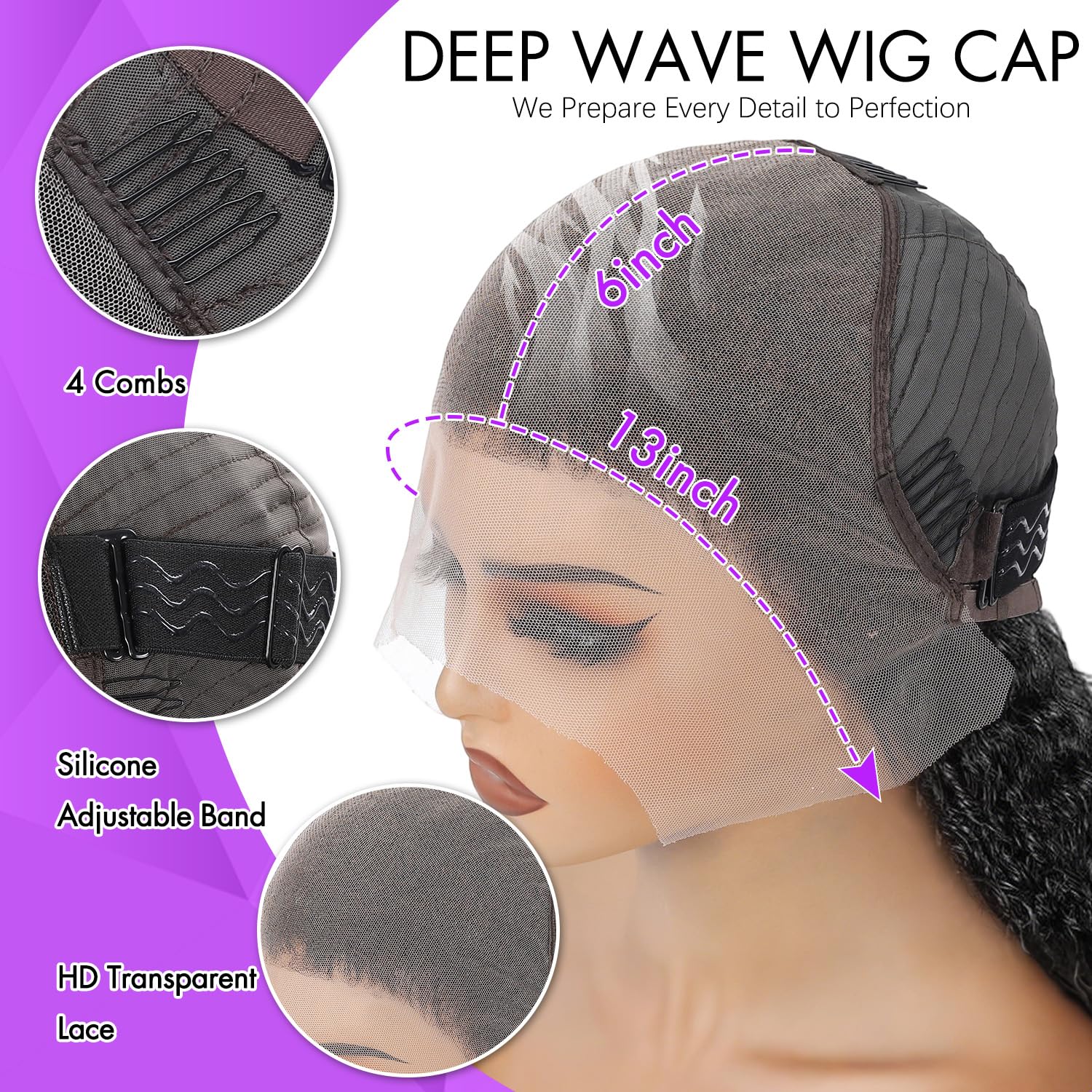 FDSAFEF deep-wave wig styled for weddings or parties with voluminous look