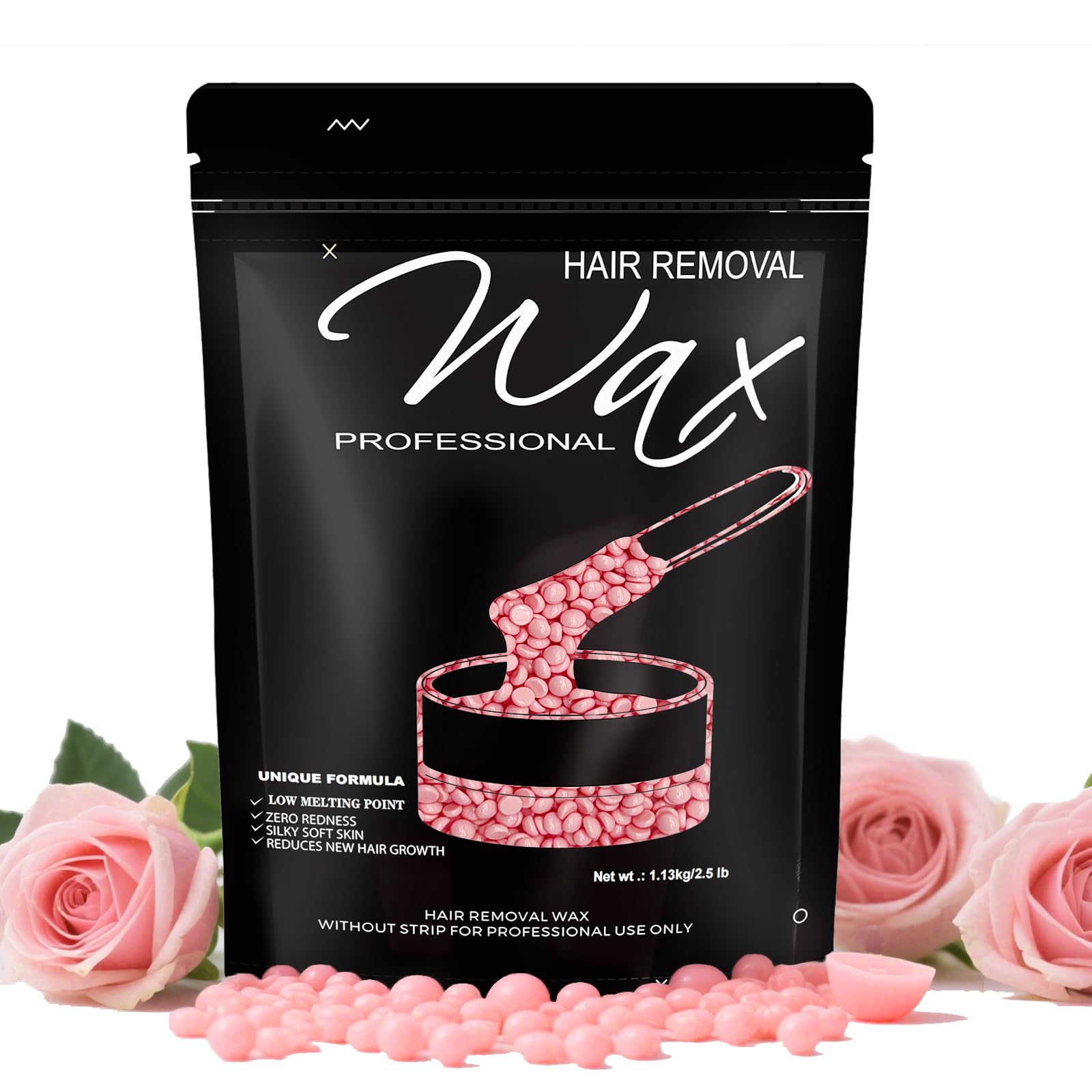 FEAMIRIA Rose wax beads packaging for premium at-home waxing setup.