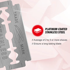 Feather close-shave edge test conveys crisp glide across skin.