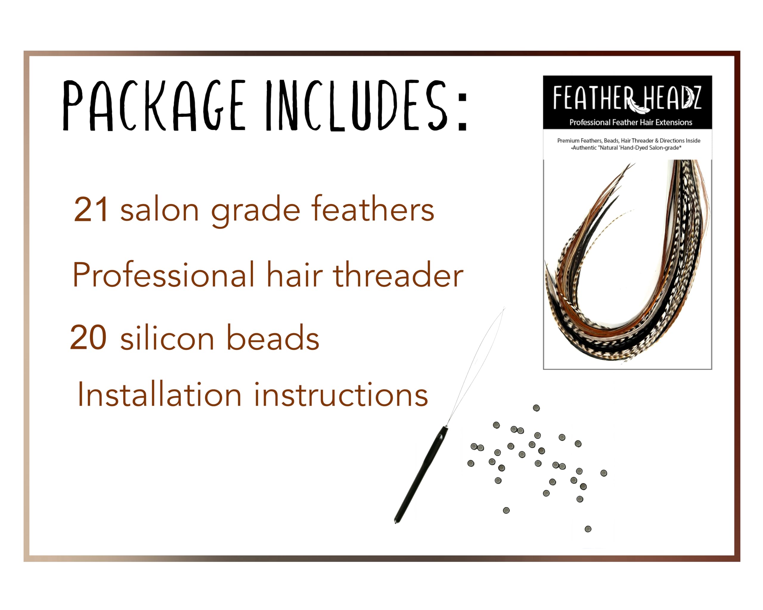 Feather Headz DIY rooster kit micro-link beads enable quick secure installation
