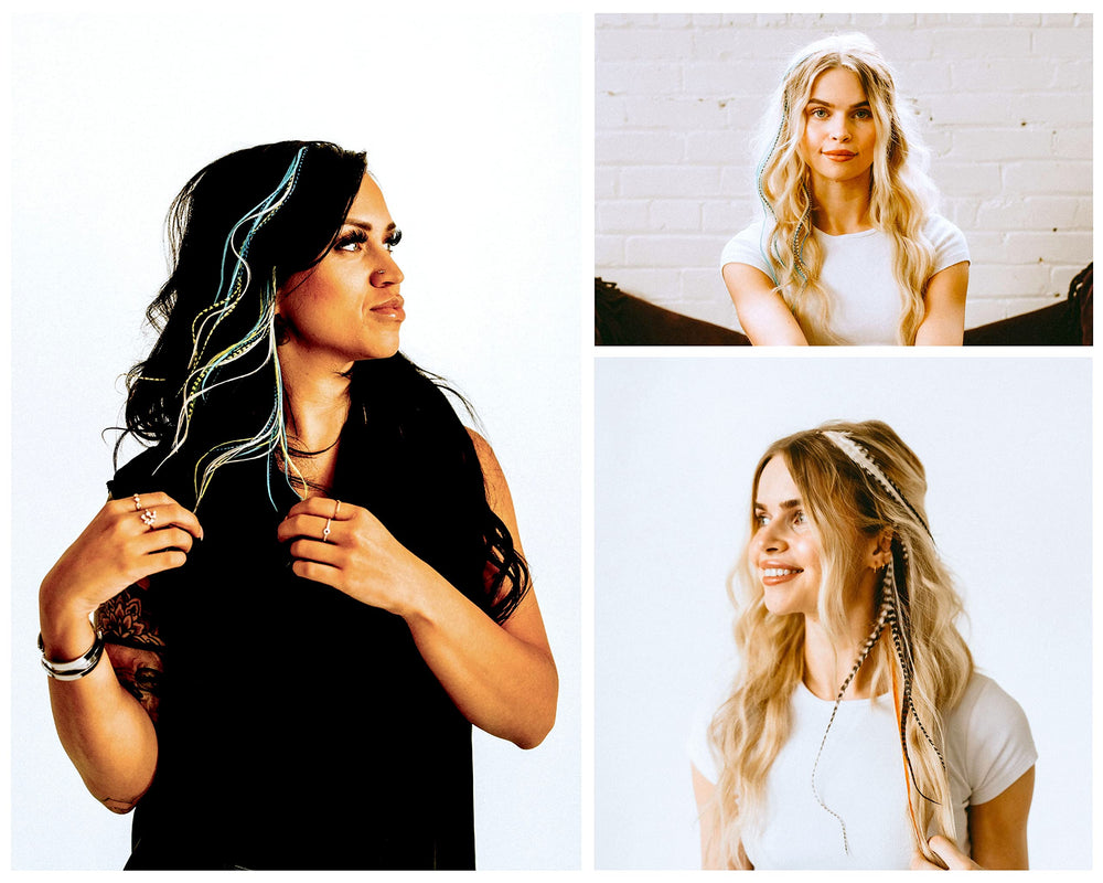 Feather Headz heat-styling safe feathers up to 400°F for flexible styling