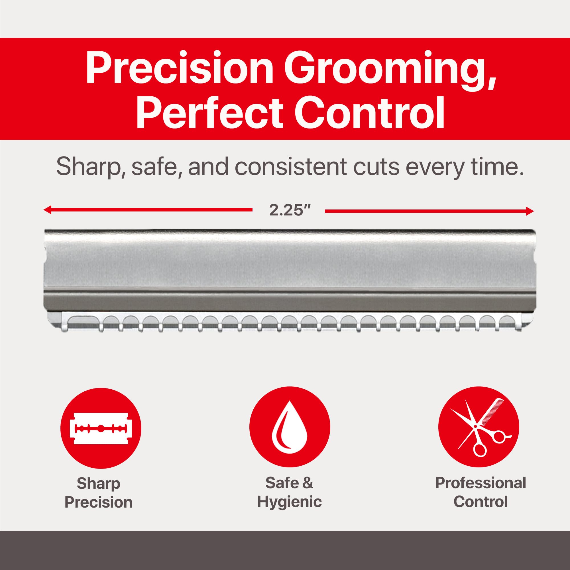 Feather Nape Blades easy-maneuver enables comfortable neck shaving.