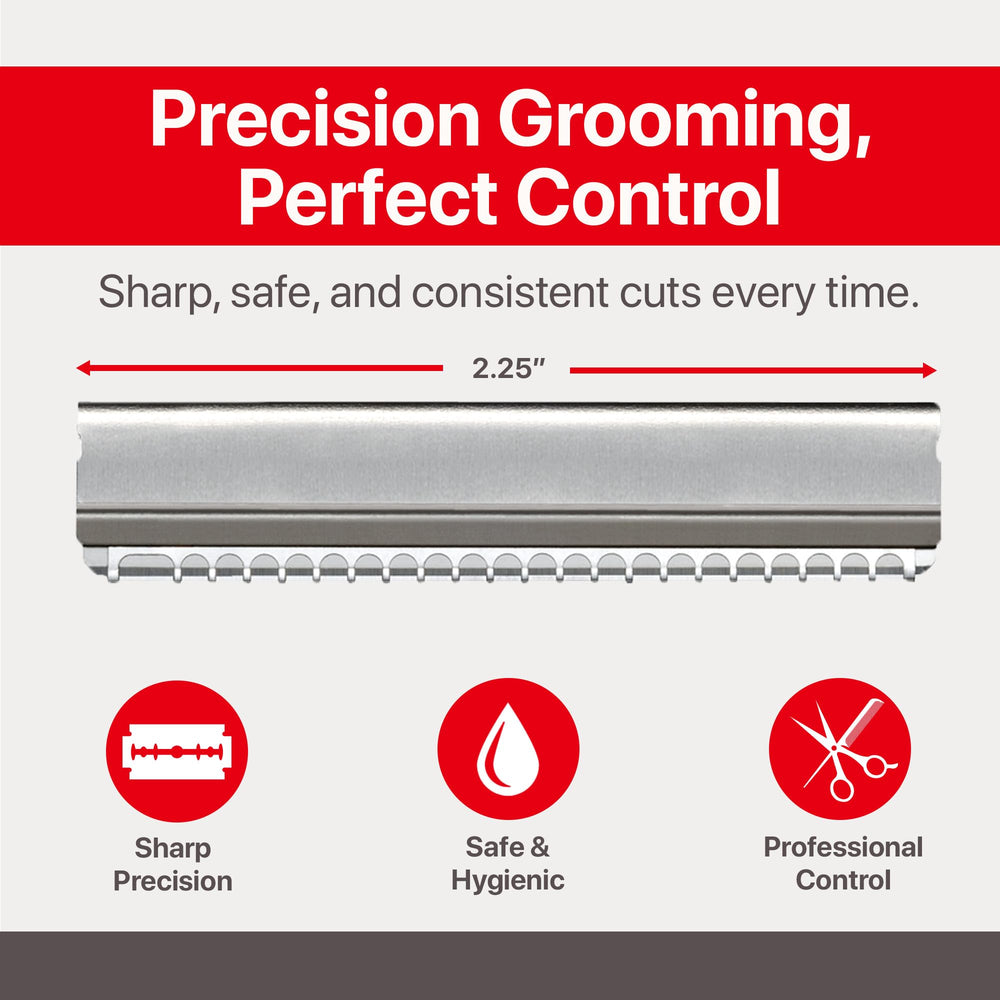 Feather Nape Blades easy-maneuver enables comfortable neck shaving.