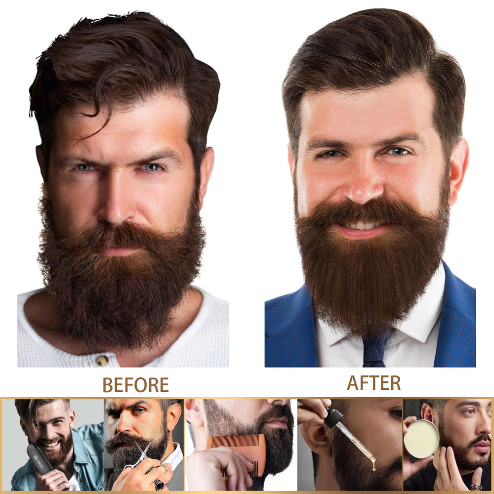 FEBOTE beard oil bottle being applied for conditioning and shine