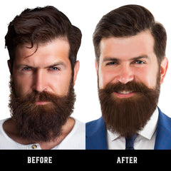 FEBOTE beard shaping comb in use for precise styling on the go.