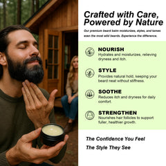 FEBOTE Biotin Beard Balm with castor and jojoba oils nourishes hair and skin.