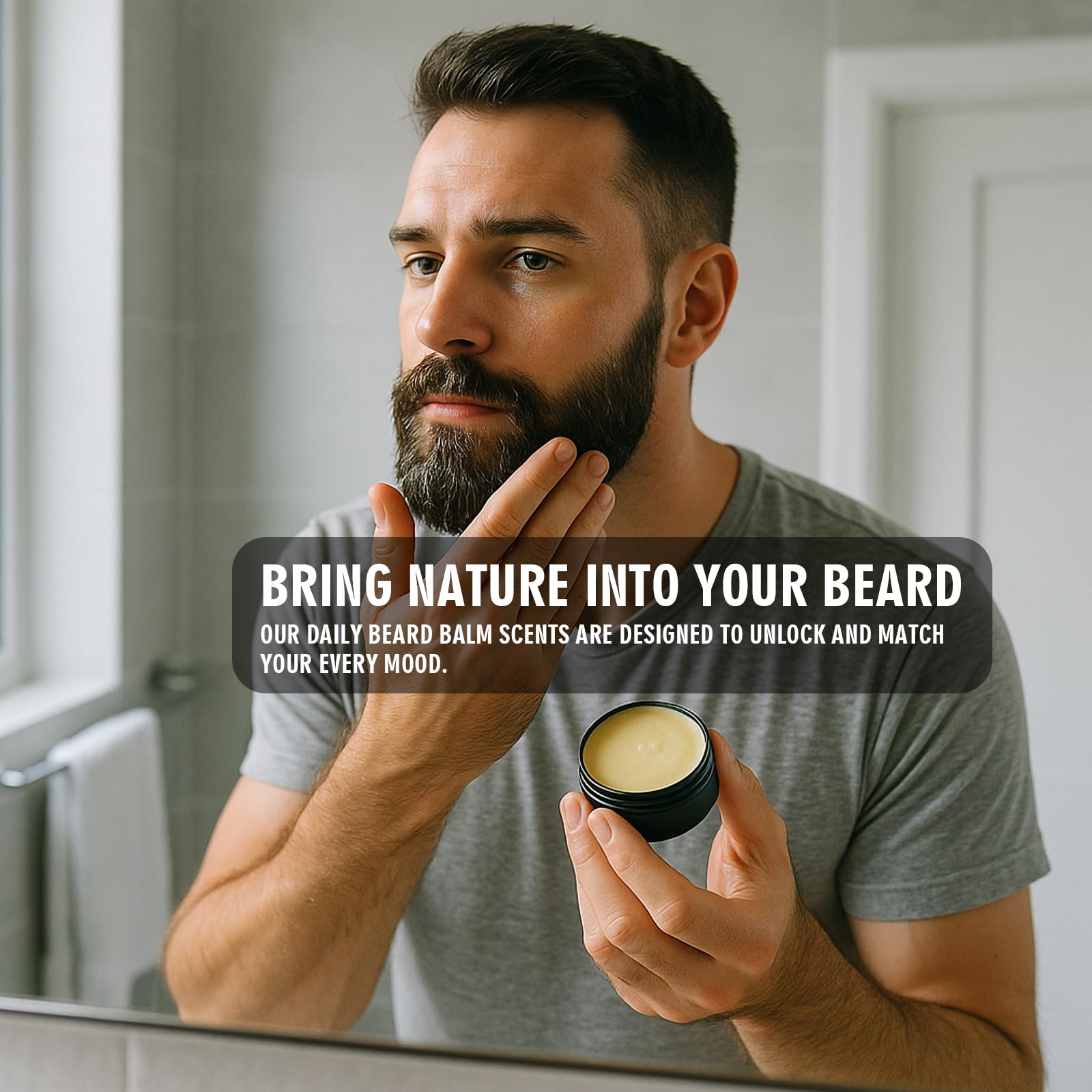 FEBOTE balm with shea and squalane provides deep hydration for beard and skin.