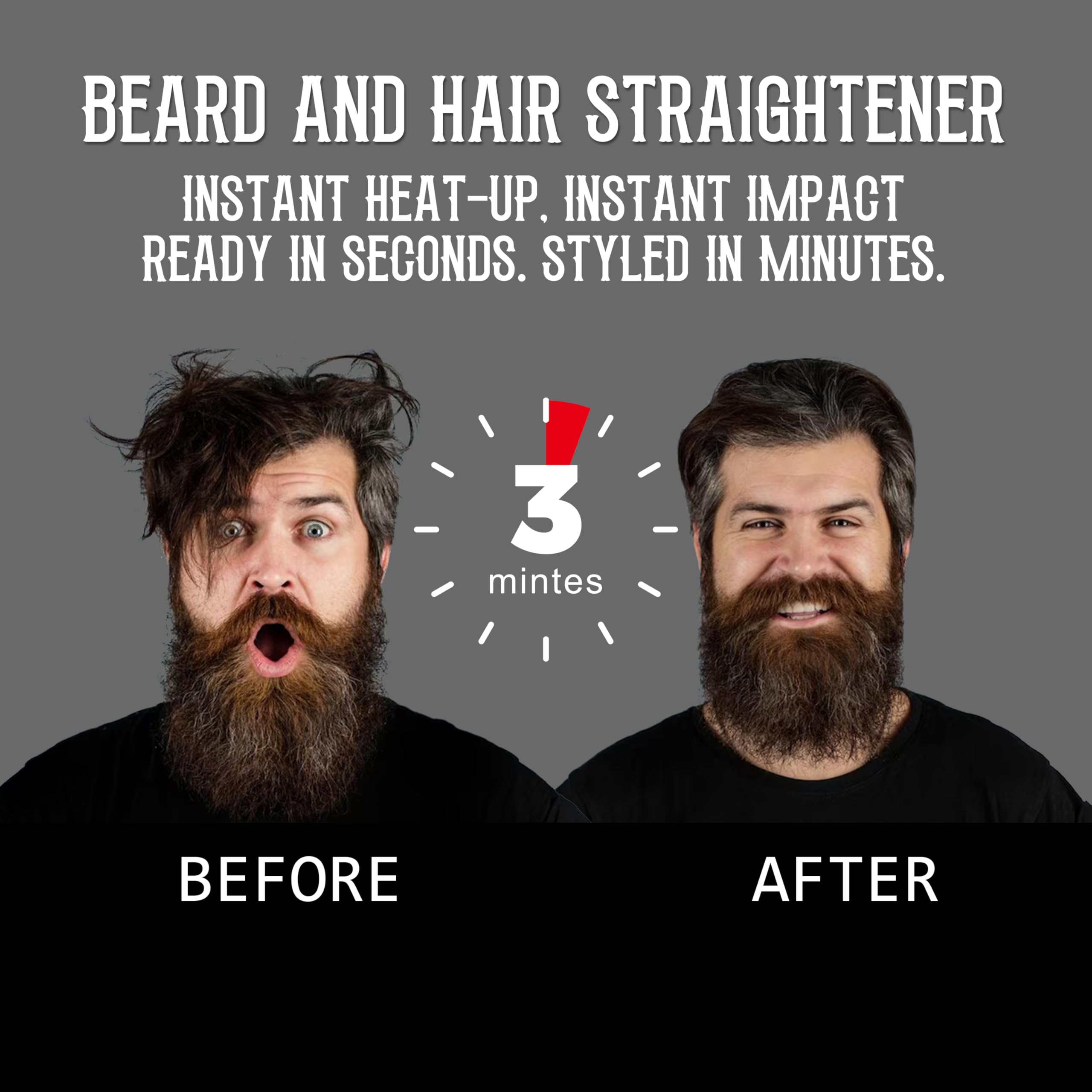 FEBOTE Innovation beard straightener with ionic technology promotes smooth, frizz-free grooming.