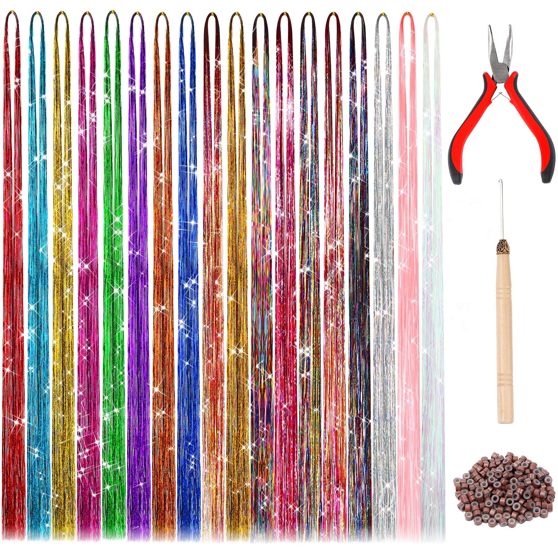 FEBSNOW 3600-strands Christmas tinsel icicles add sparkling color to your tree.
