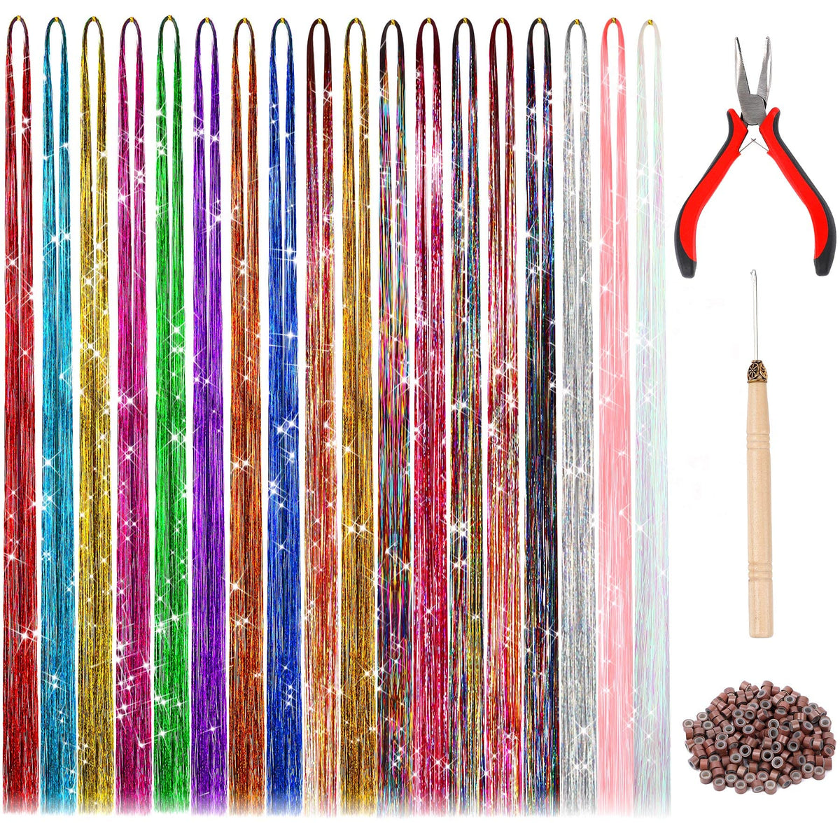 FEBSNOW 3600-strands Christmas tinsel icicles add sparkling color to your tree.
