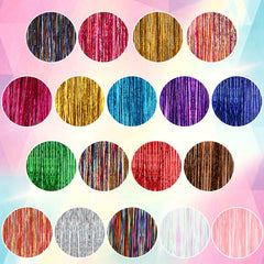 FEBSNOW 47inch glitter Mylar foil tinsel decor enhances windows and garlands.