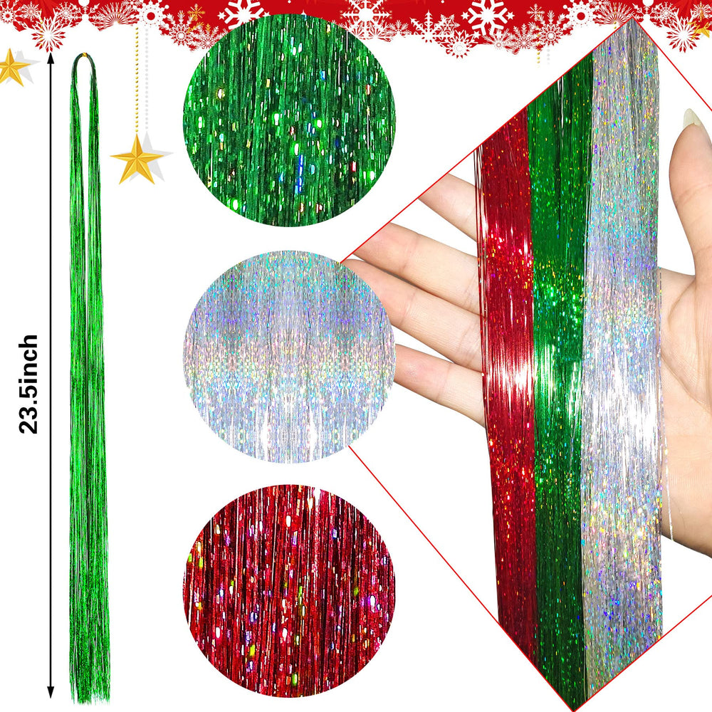 FEBSNOW tinsel hair extensions tools crochets and tweezers for easy attachment