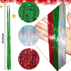 FEBSNOW tinsel hair extensions tools crochets and tweezers for easy attachment