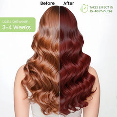 Fedulili Hair Dye Shampoo color swatches reveal multi-toned burgundy depth.